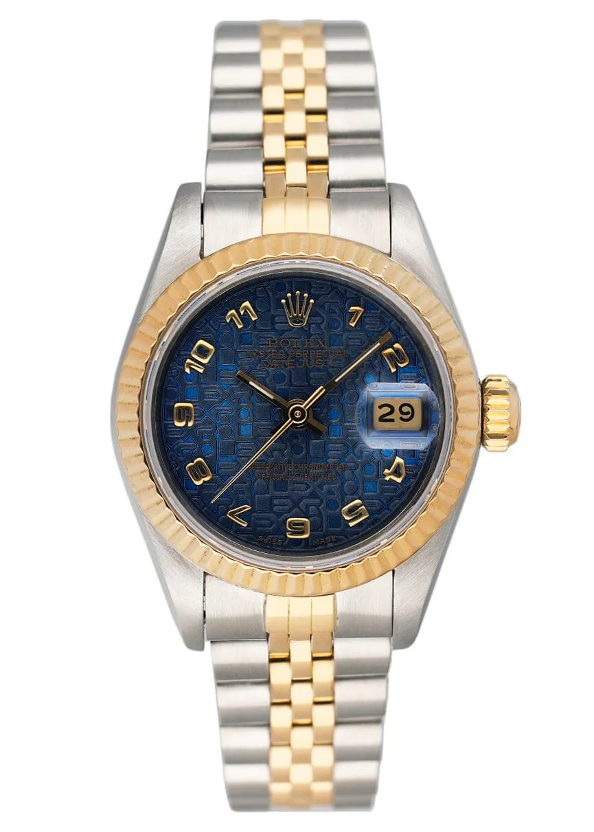 Rolex Datejust 69173 Blue Anniversary Dial Ladies Watch Box Papers