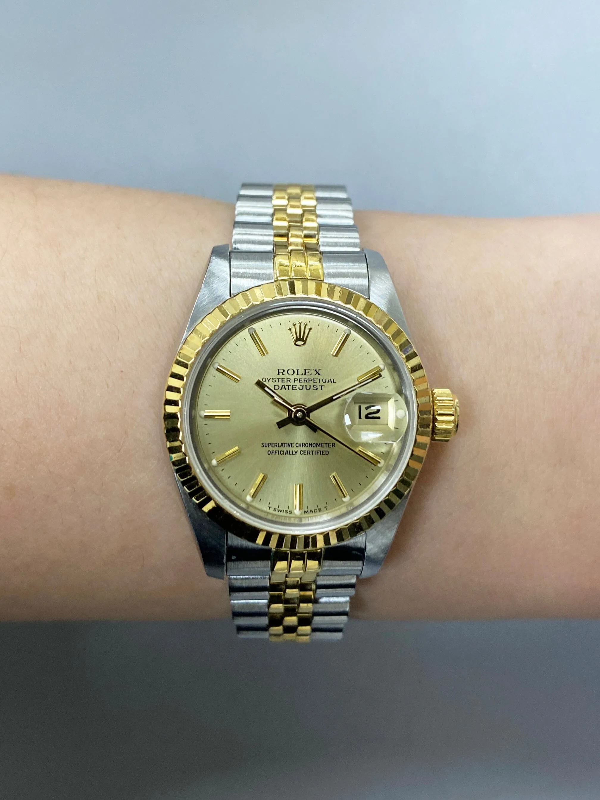 Rolex Datejust 69173 Champagne Dial Ladies Watch Box Papers