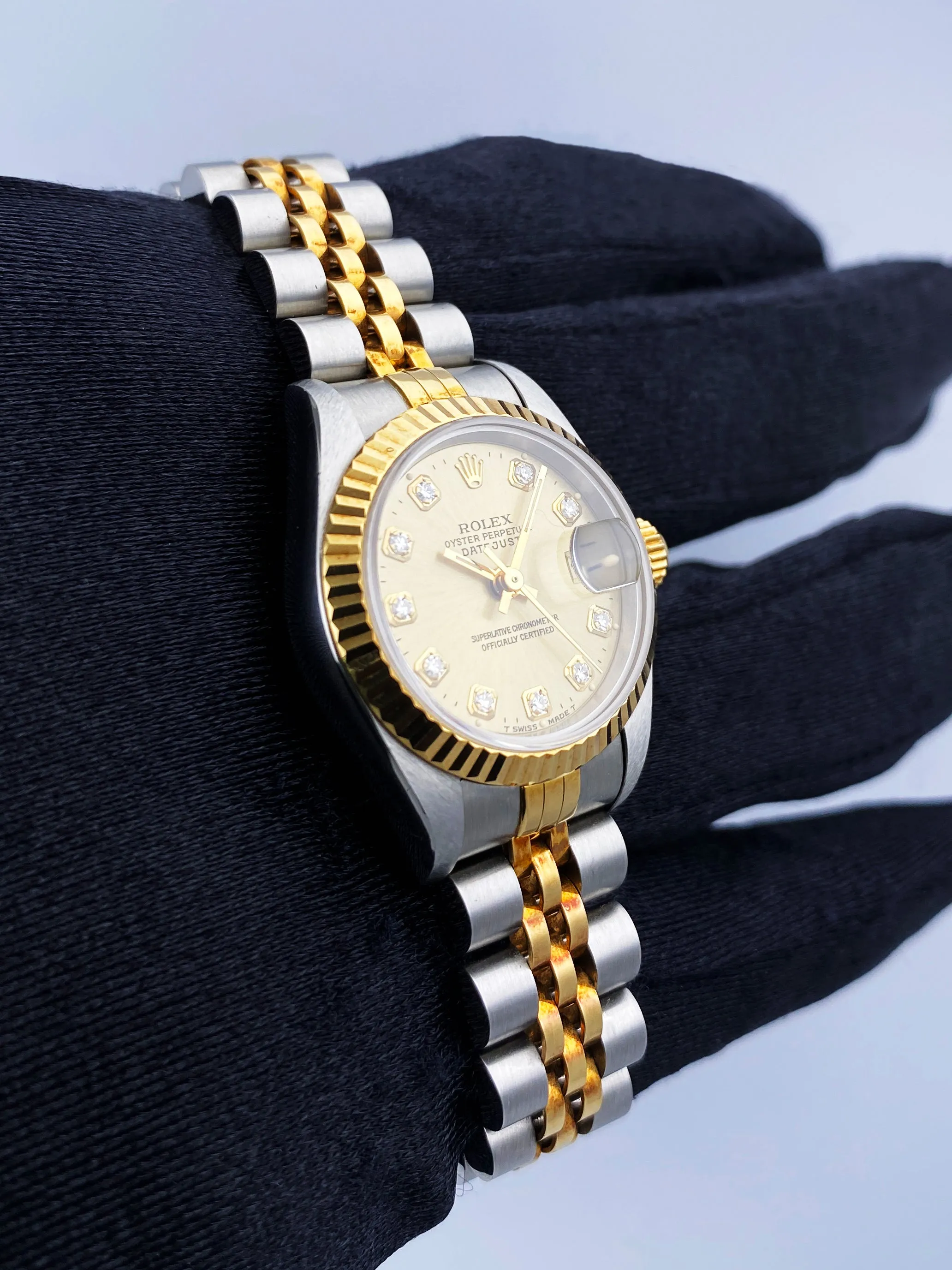 Rolex Datejust 69173 Diamond Dial Ladies Watch Box & Papers
