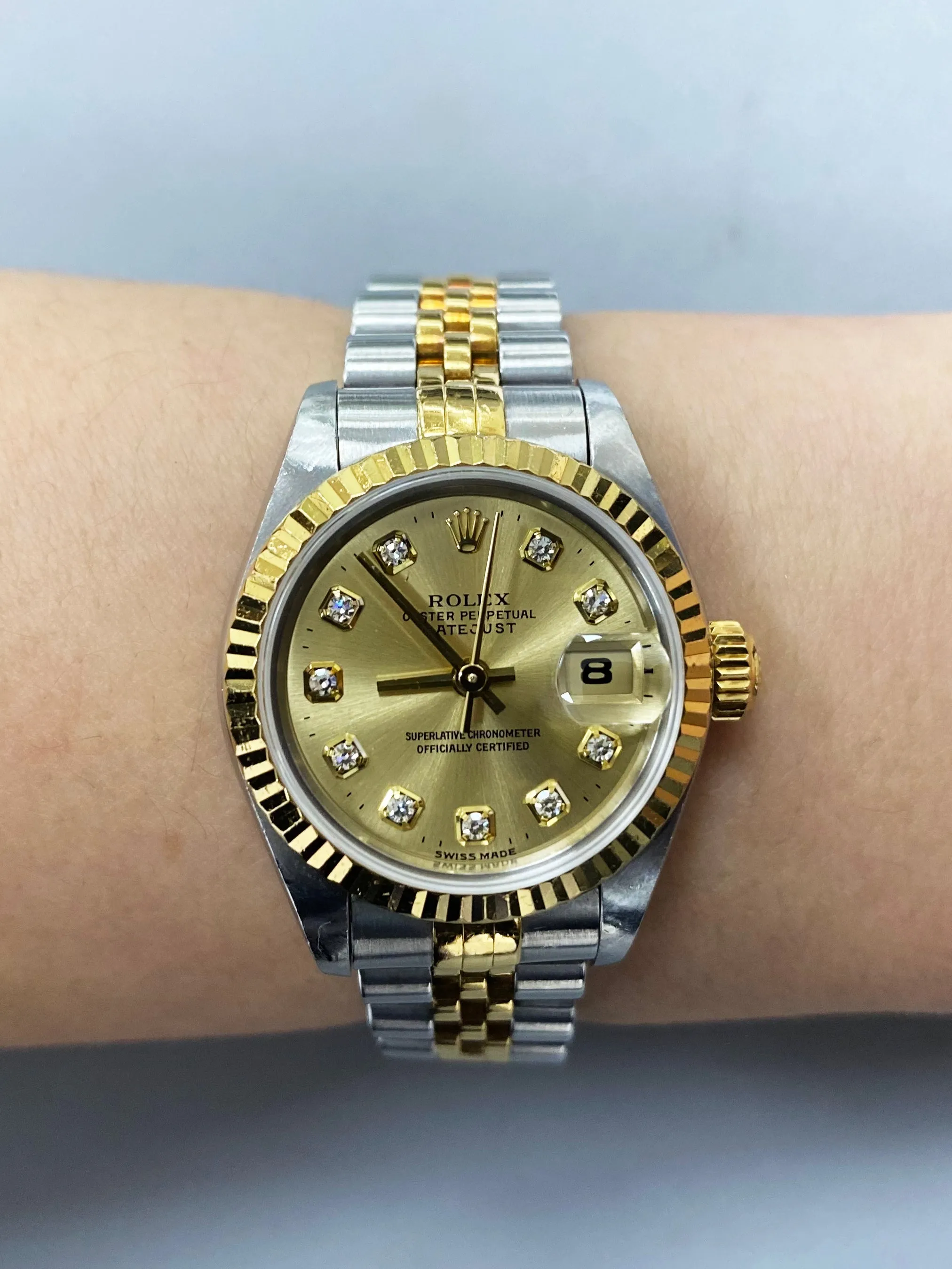 Rolex Datejust 69173 Diamond Dial Ladies Watch