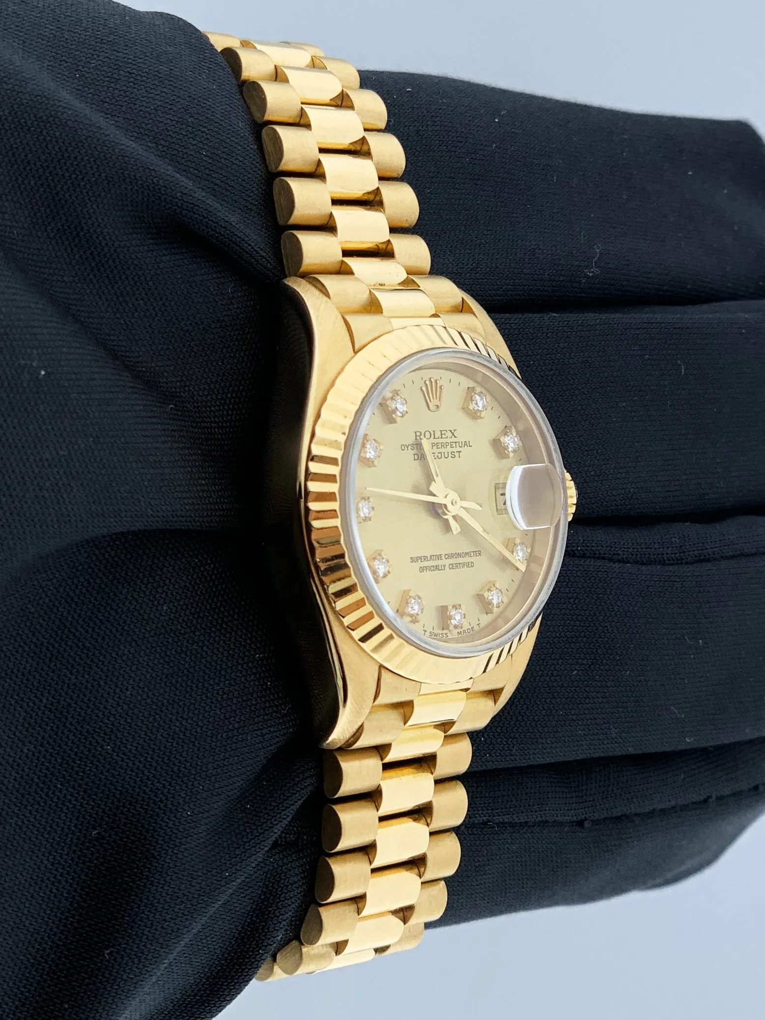 Rolex Datejust 69178 18K Yellow Gold Diamond Dial Ladies Watch