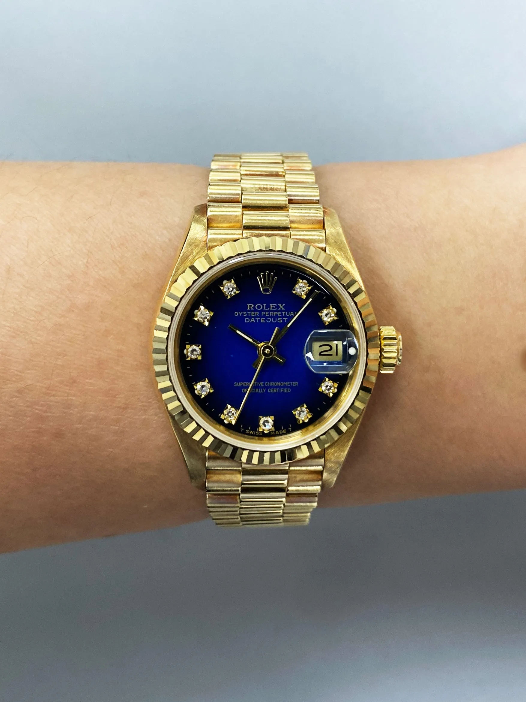 Rolex Datejust 69178 Blue Dial Ladies Watch Box Papers