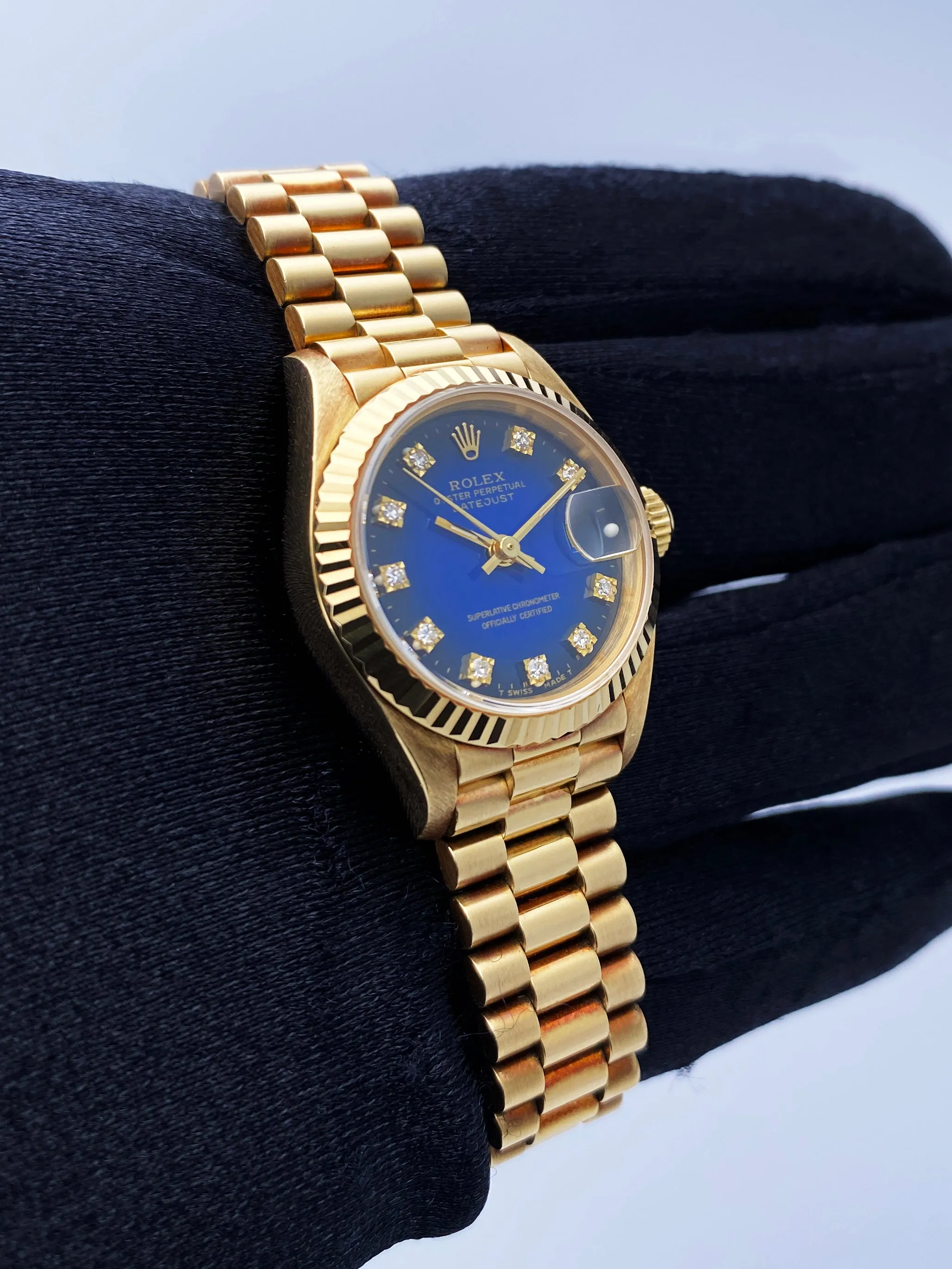 Rolex Datejust 69178 Blue Dial Ladies Watch Box Papers