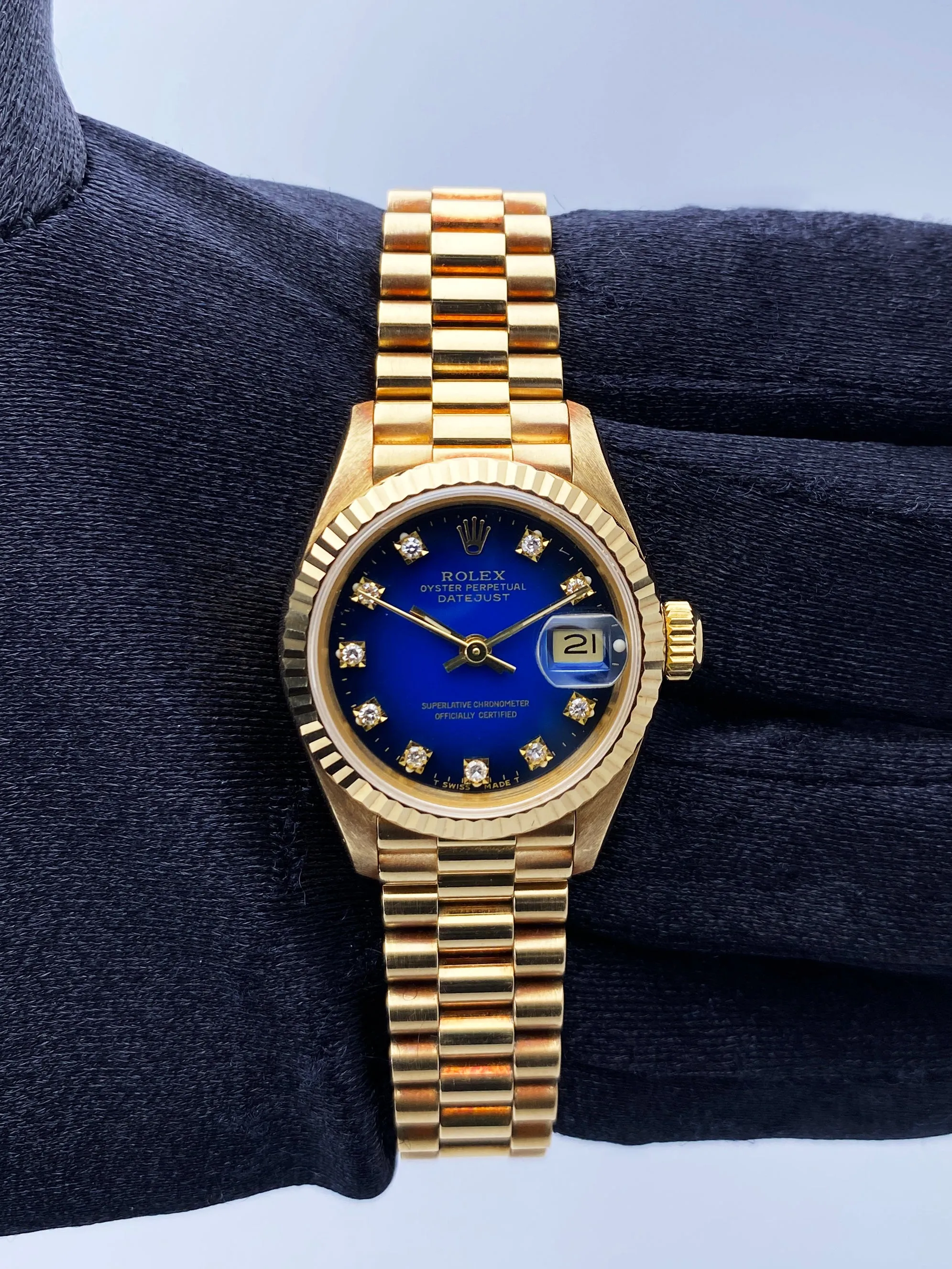Rolex Datejust 69178 Blue Dial Ladies Watch Box Papers