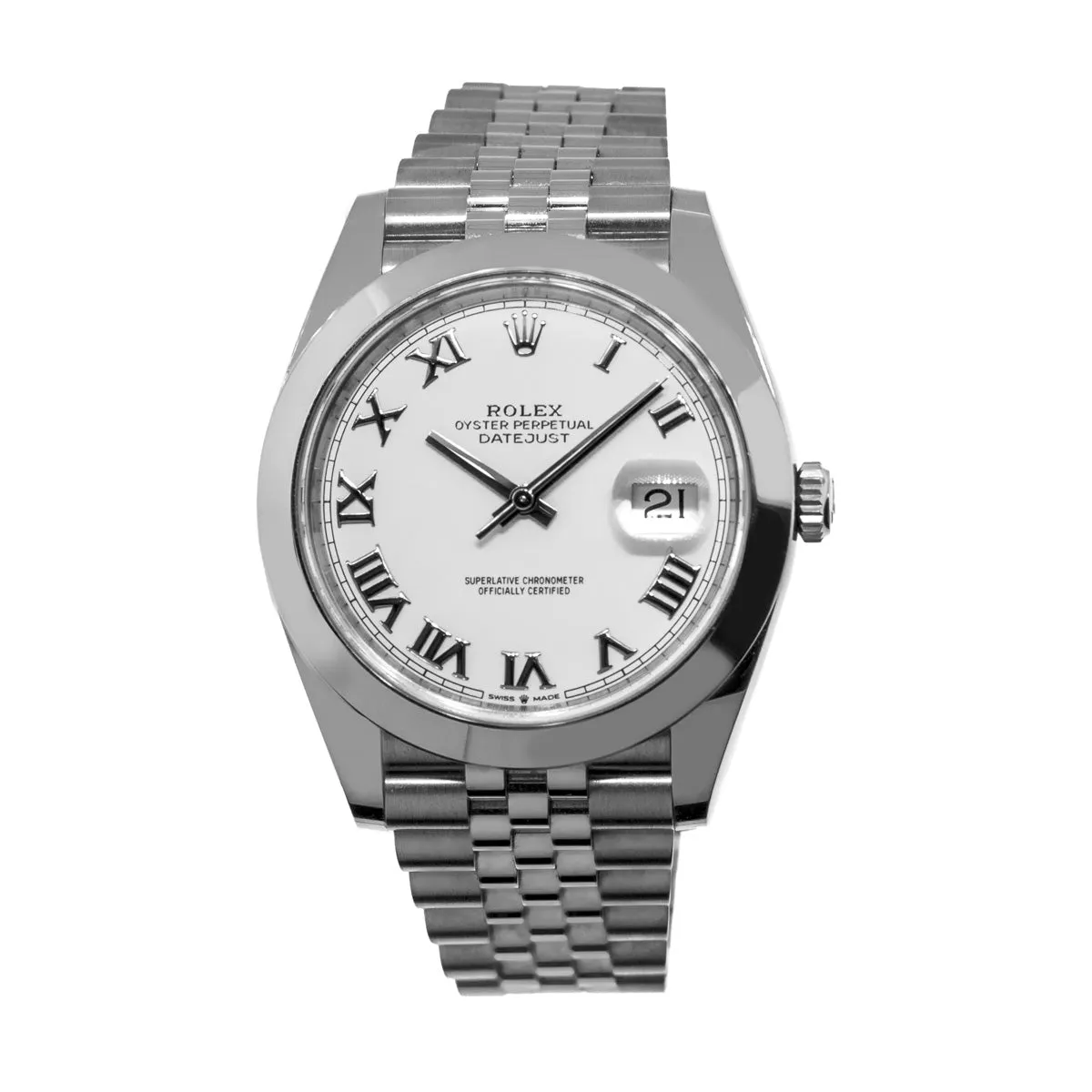Rolex Datejust II 41mm Stainless Steel White Roman Dial & Smooth Bezel 126300