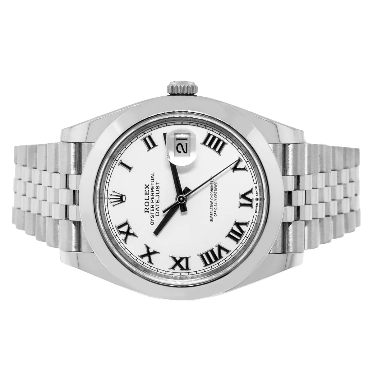 Rolex Datejust II 41mm Stainless Steel White Roman Dial & Smooth Bezel 126300