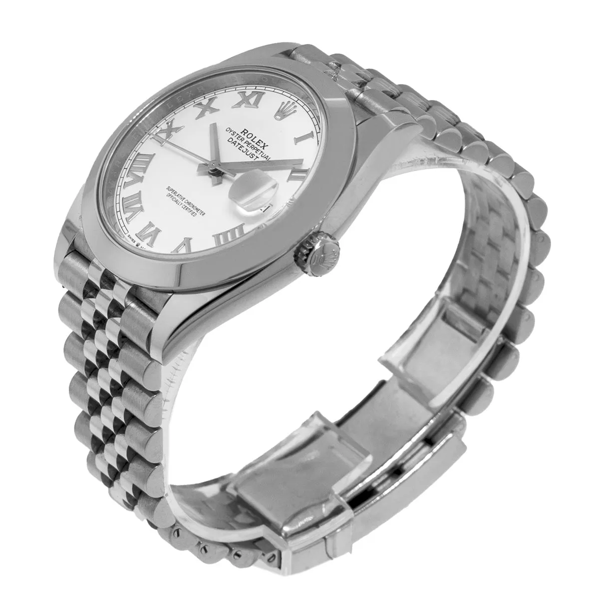 Rolex Datejust II 41mm Stainless Steel White Roman Dial & Smooth Bezel 126300