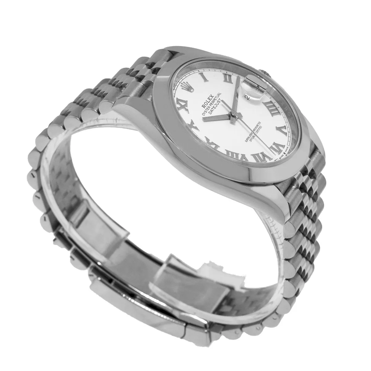 Rolex Datejust II 41mm Stainless Steel White Roman Dial & Smooth Bezel 126300