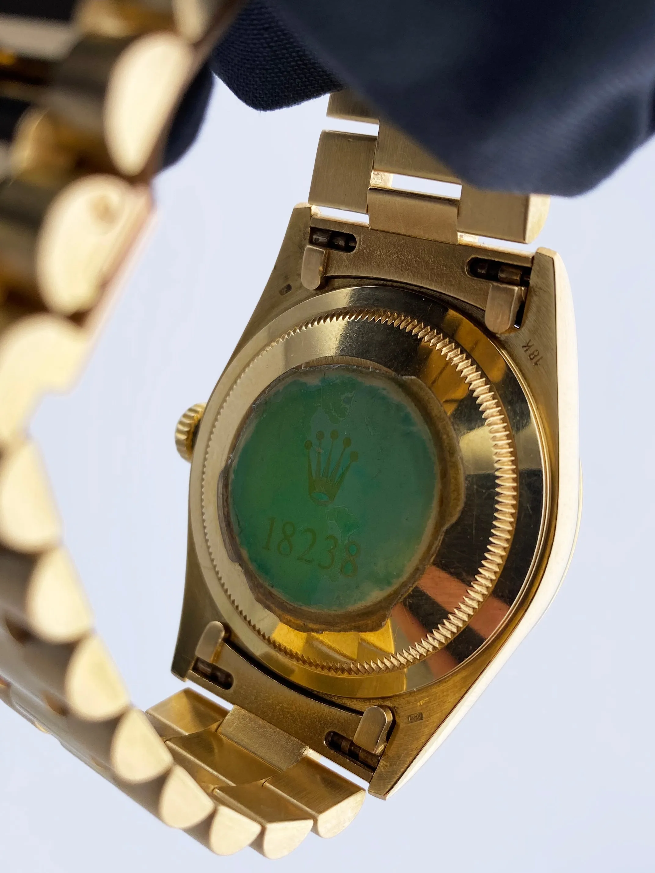 Rolex Day Date 18238 White Dial Yellow Gold Mens Watch