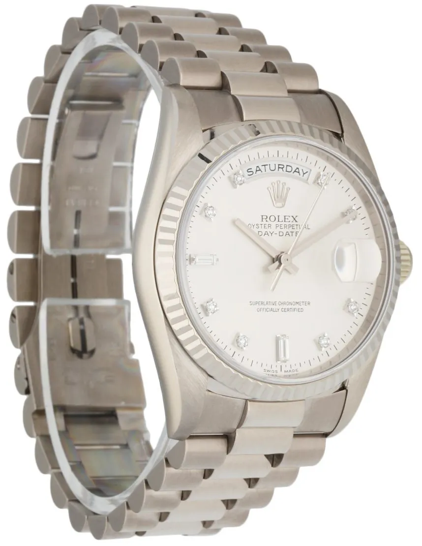 Rolex Day-Date 18239 18K White Gold Diamond Dial Men's Watch