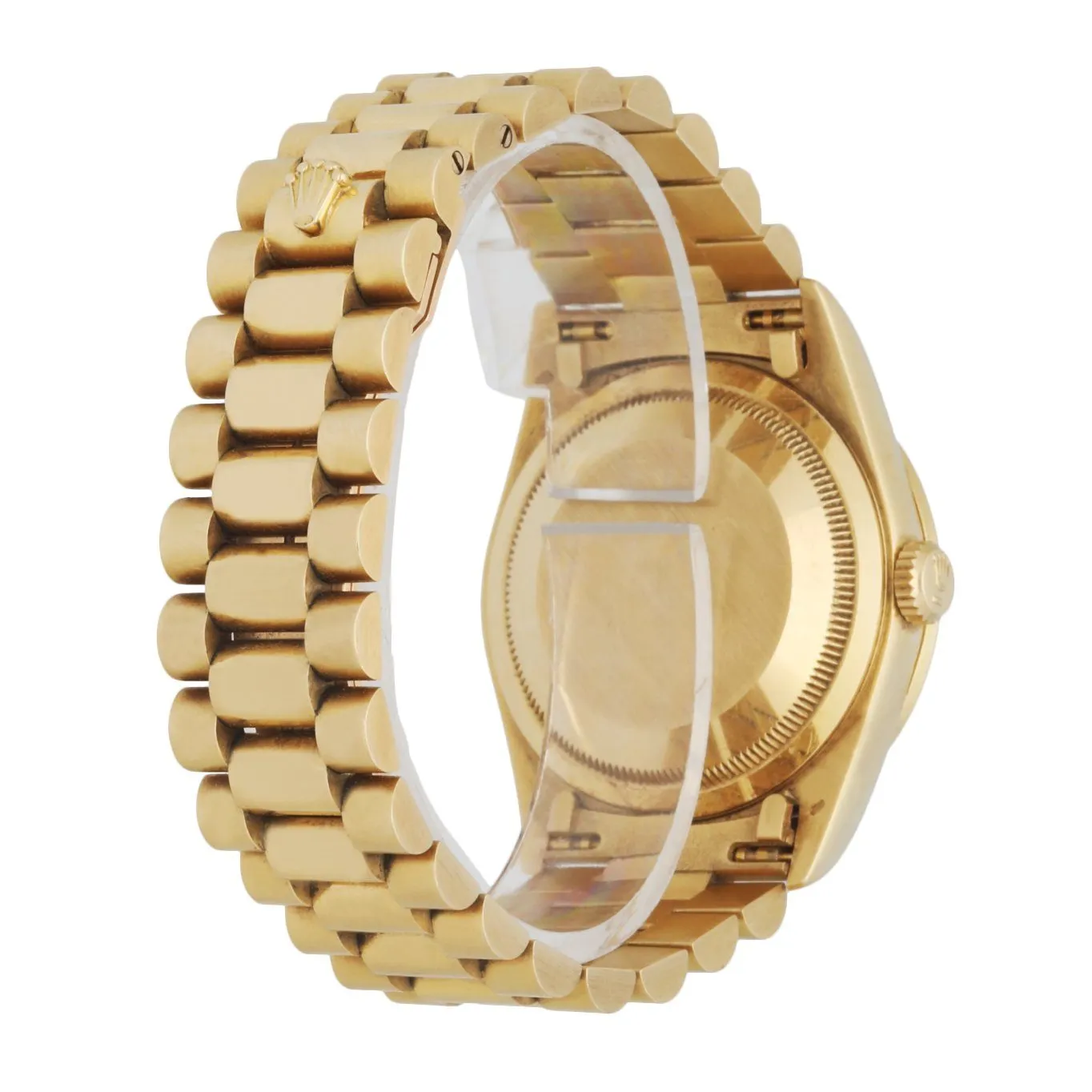 Rolex Day Date 18388 18K Yellow Gold Diamond Dial Men's Watch Box & Paper