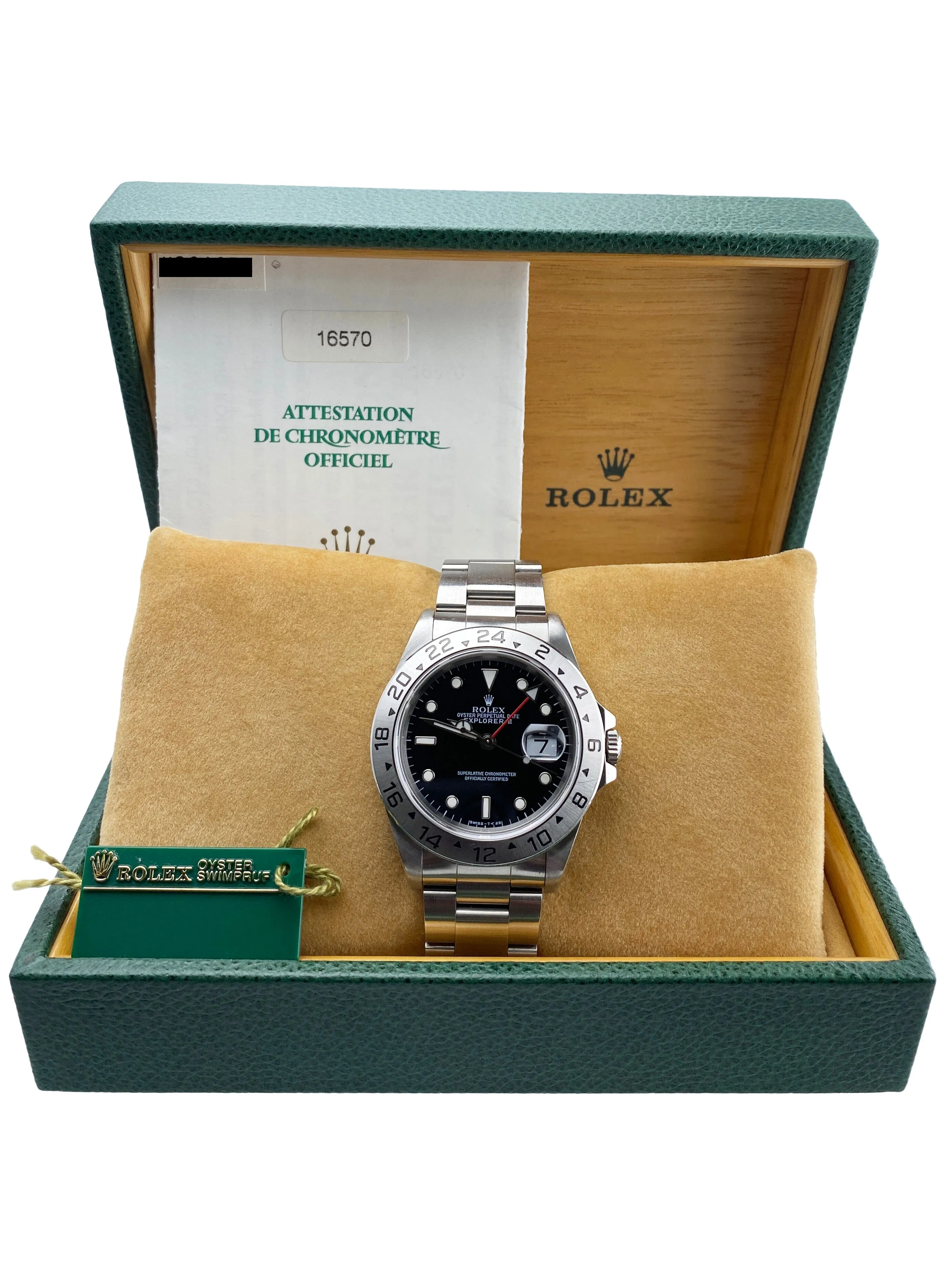 Rolex Explorer II 16570 Black Dial Mens Watch Box Papers