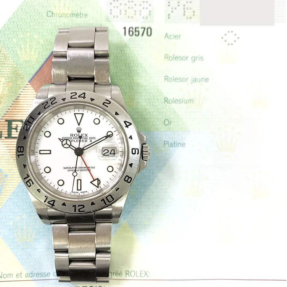 Rolex Explorer II 16570 White Dial Oct 04