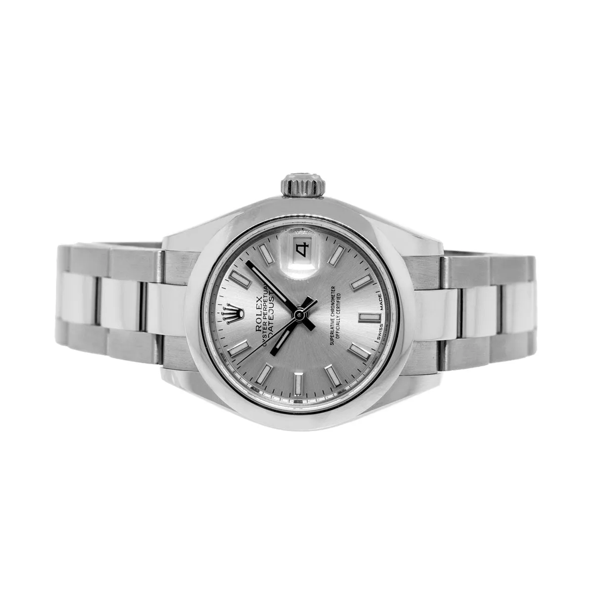 Rolex Lady-Datejust 28mm Stainless Steel Silver Index Dial & Smooth Bezel 279160