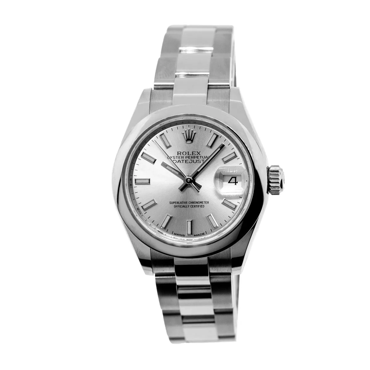 Rolex Lady-Datejust 28mm Stainless Steel Silver Index Dial & Smooth Bezel 279160