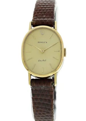 Rolex Orchid 2667 18K Yellow Gold Vintage Ladies Watch
