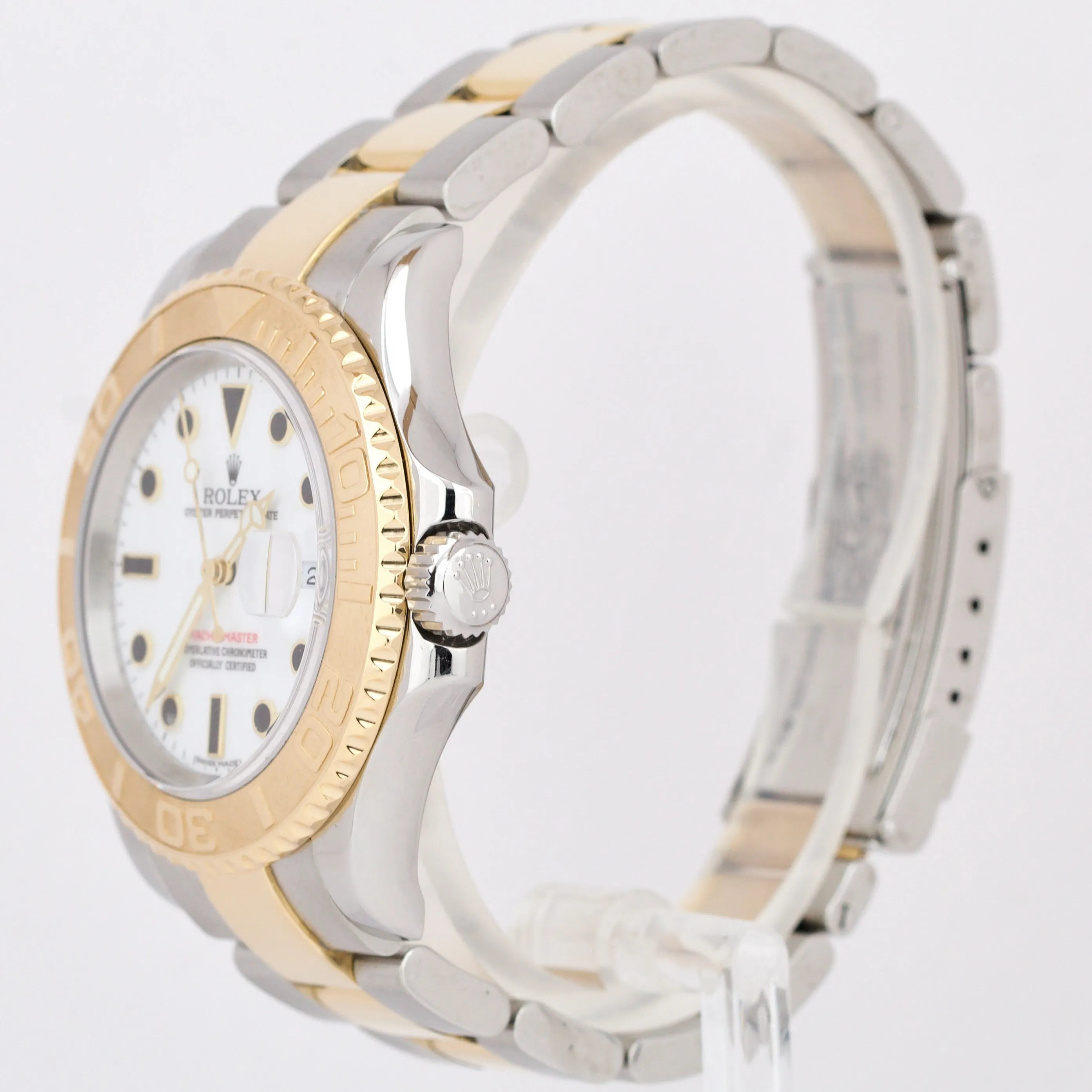 Rolex Yacht-Master 16623 White 18K Two Tone Yellow Gold 40mm Steel Date Watch