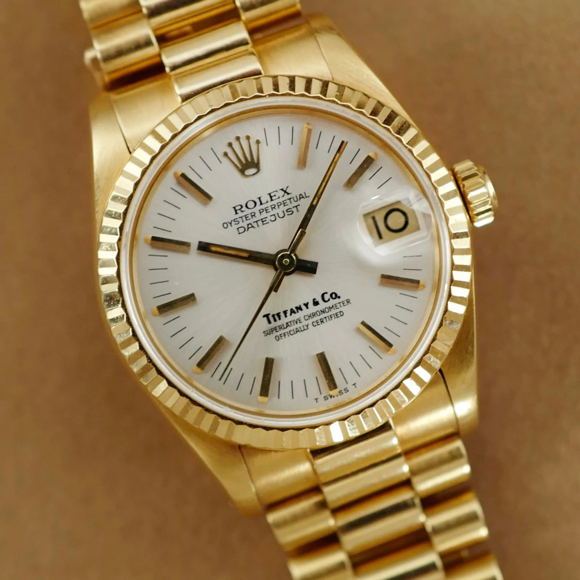 Rolex Yellow Gold Datejust Ref. 68278 Retailed by Tiffany & Co