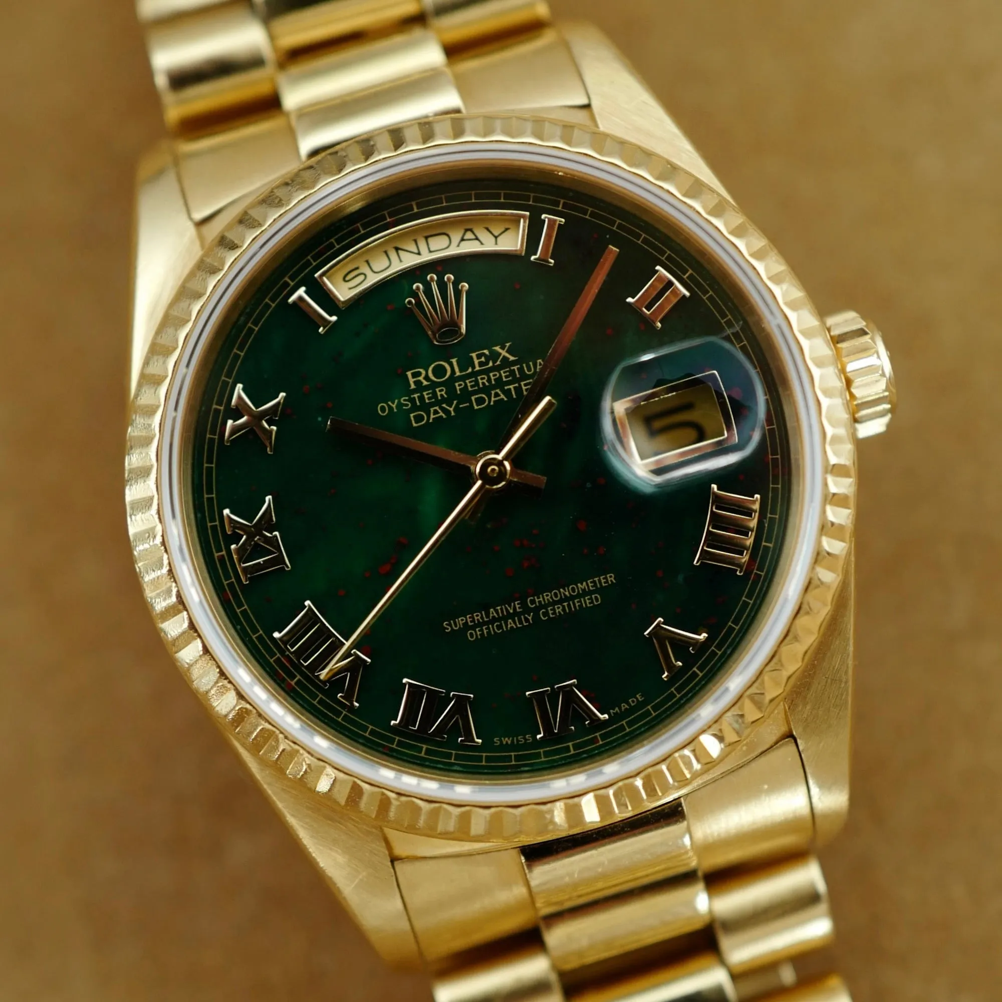 Rolex Yellow Gold Day-Date Ref. 18238 with Bloodstone Dial