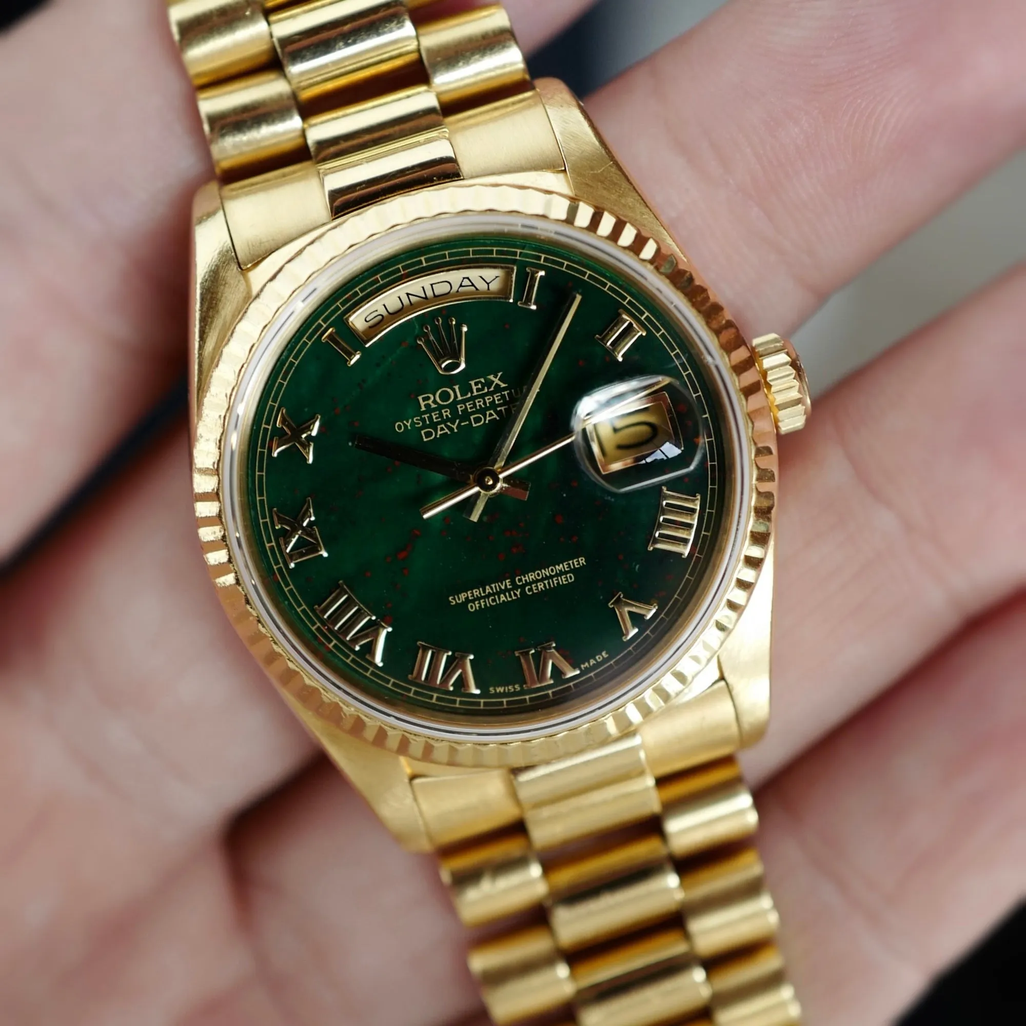 Rolex Yellow Gold Day-Date Ref. 18238 with Bloodstone Dial