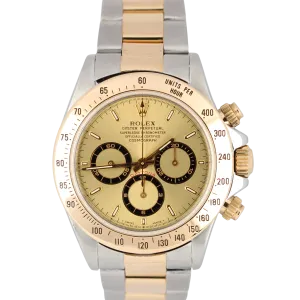 Rolex Zenith Daytona Champagne Two-Tone 18k Gold Stainless Steel 40mm 16523