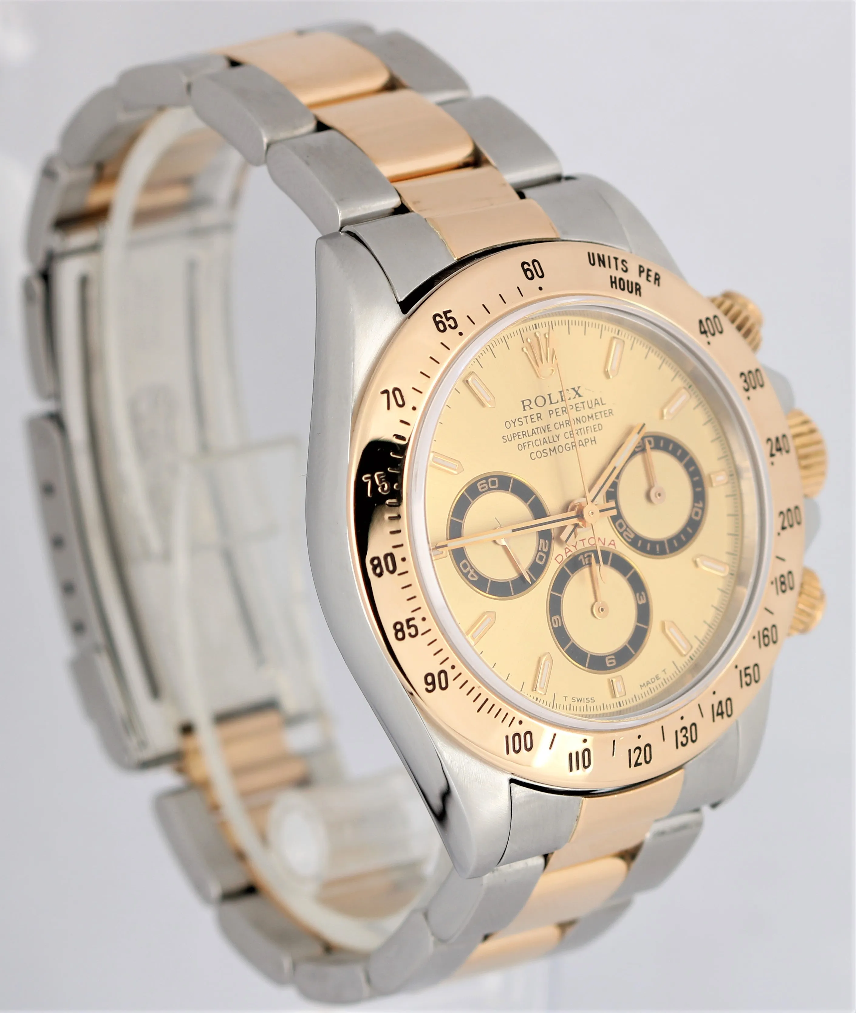 Rolex Zenith Daytona Champagne Two-Tone 18k Gold Stainless Steel 40mm 16523