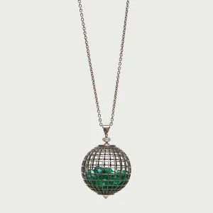 ROULE | SHAKER GLOBE EMERALD PENDANT NECKLACE