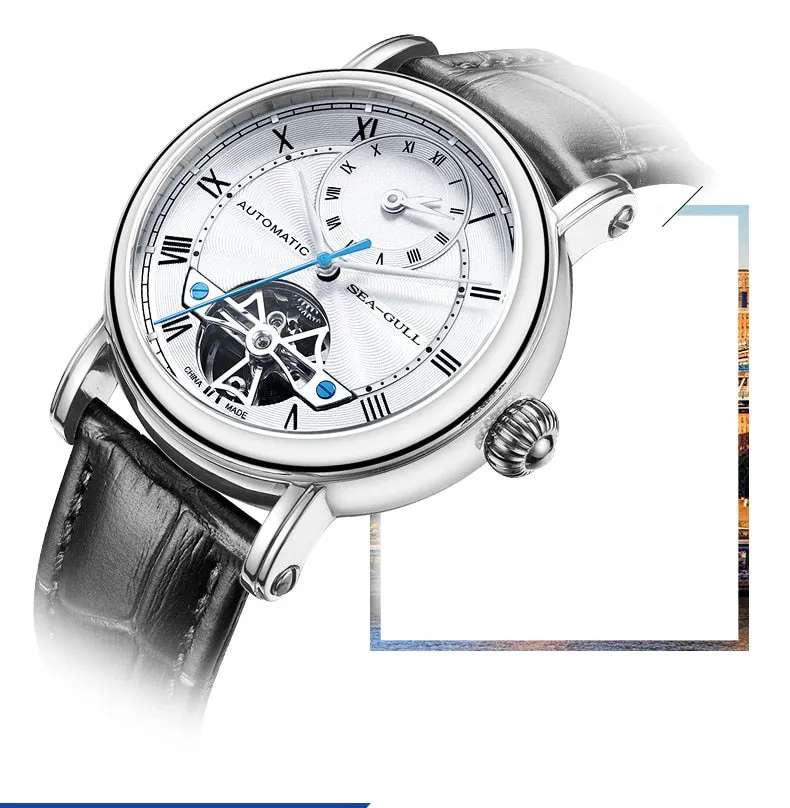 Sea-Gull Automatic with dual time. Six o'clock Flywheel complication 50m Calibre ST2510 Model :819.11.6041