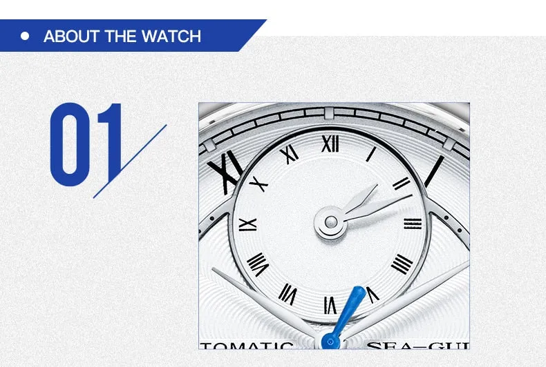 Sea-Gull Automatic with dual time. Six o'clock Flywheel complication 50m Calibre ST2510 Model :819.11.6041