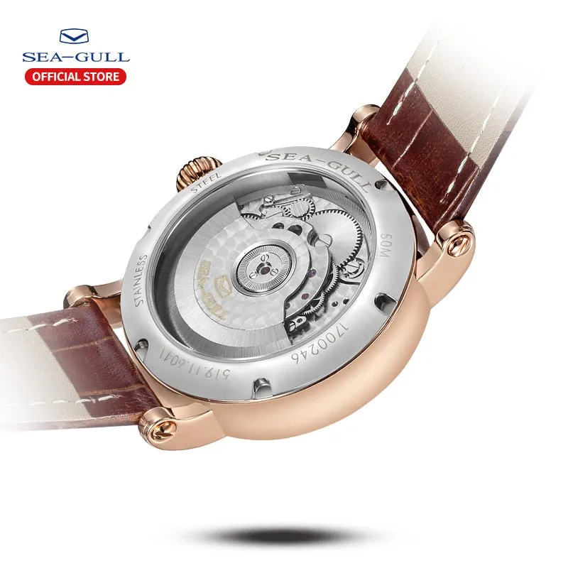 Sea-Gull Automatic with dual time. Six o'clock Flywheel complication 50m Calibre ST2510 Model :819.11.6041