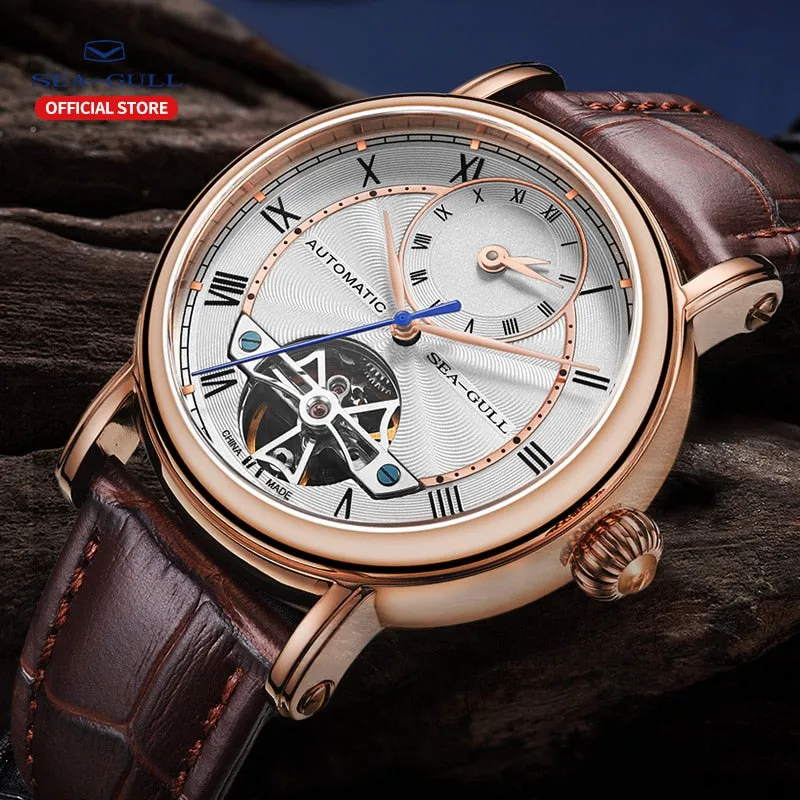 Sea-Gull Automatic with dual time. Six o'clock Flywheel complication 50m Calibre ST2510 Model :819.11.6041