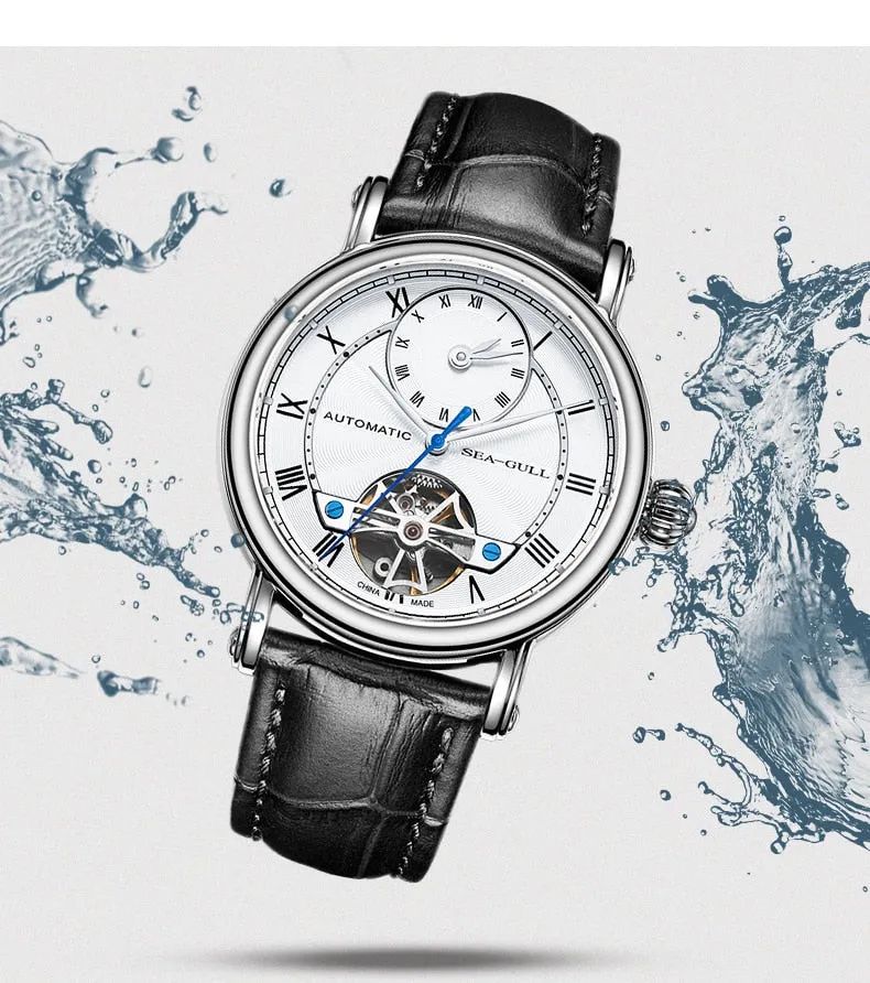 Sea-Gull Automatic with dual time. Six o'clock Flywheel complication 50m Calibre ST2510 Model :819.11.6041