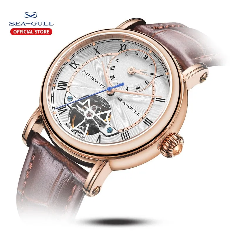 Sea-Gull Automatic with dual time. Six o'clock Flywheel complication 50m Calibre ST2510 Model :819.11.6041