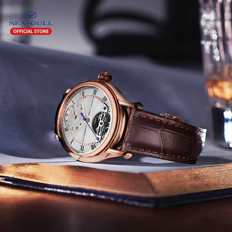 Sea-Gull Automatic with dual time. Six o'clock Flywheel complication 50m Calibre ST2510 Model :819.11.6041