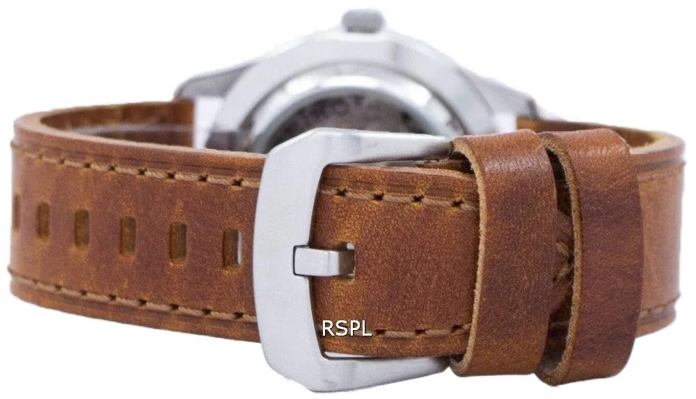 Seiko 5 Sports Automatic Japan Made Ratio Brown Leather SNZG15J1-LS9 Men's Watch