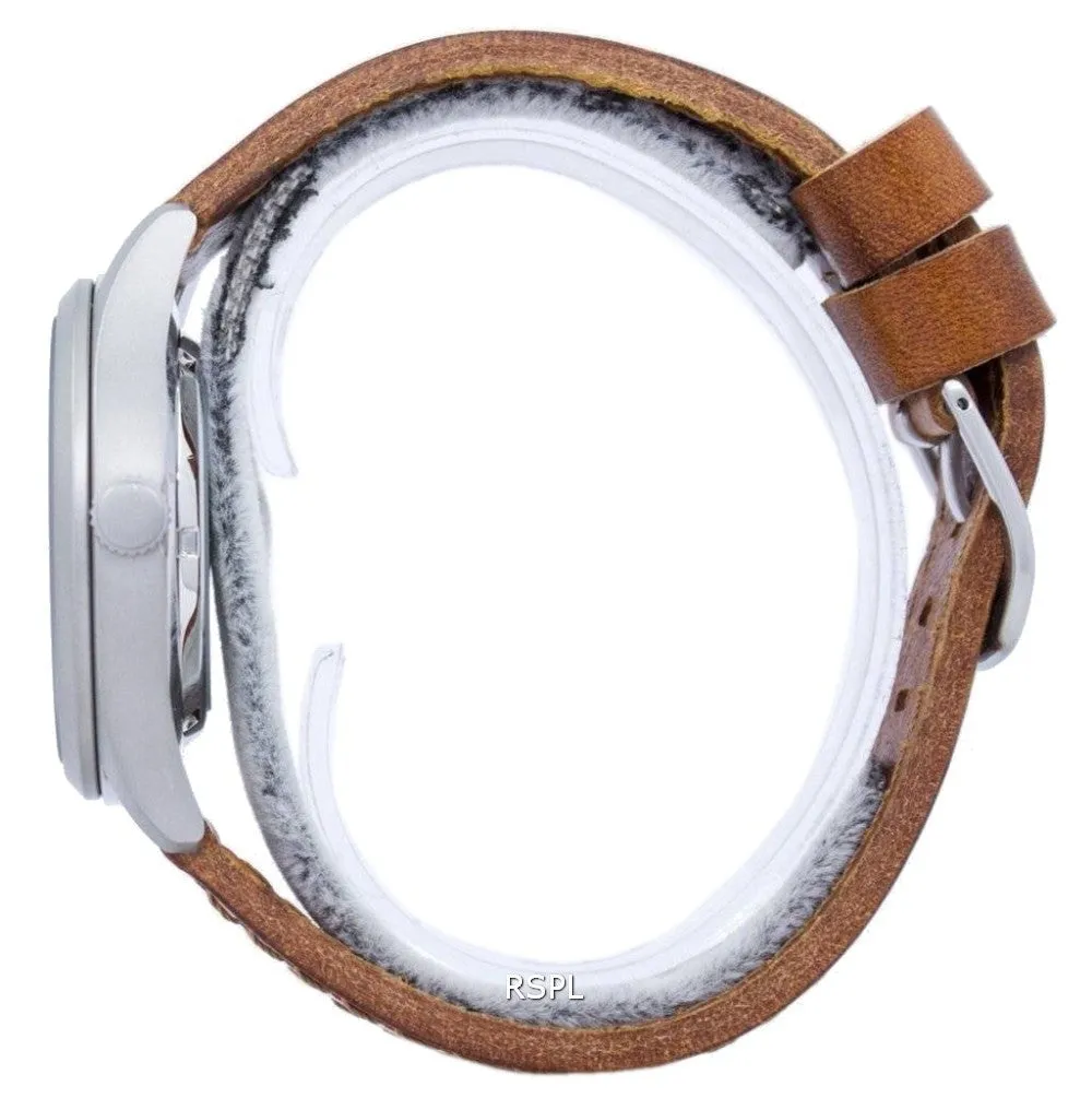 Seiko 5 Sports Automatic Japan Made Ratio Brown Leather SNZG15J1-LS9 Men's Watch