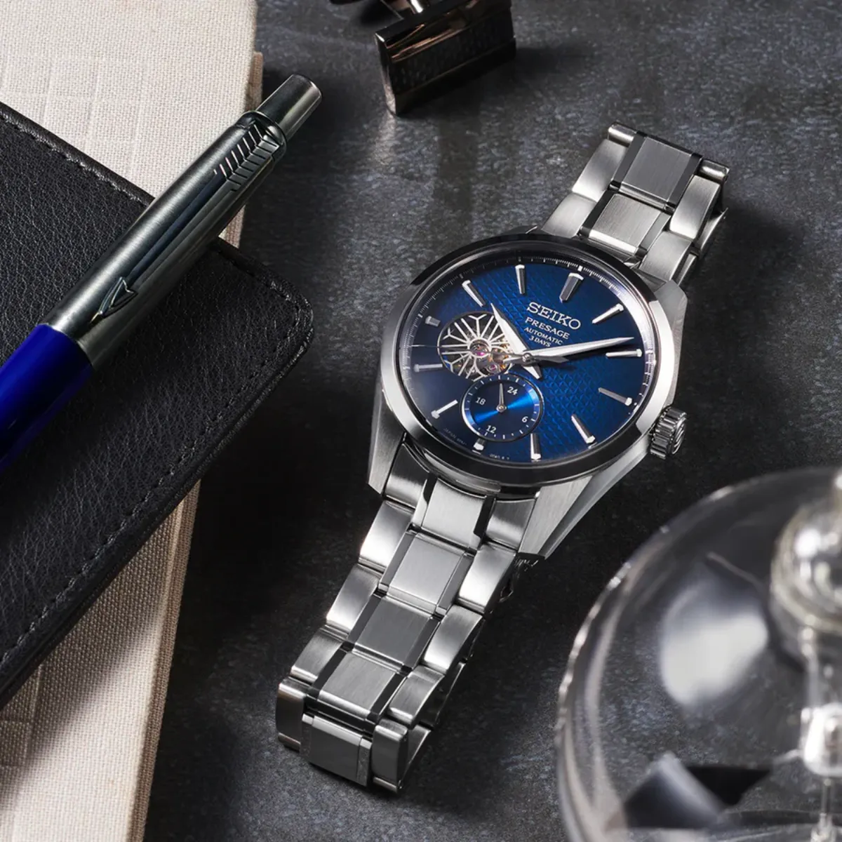 Seiko Presage SPB417J1 SPB417 SPB417J Sharp Edged Automatic Blue Dial Watch