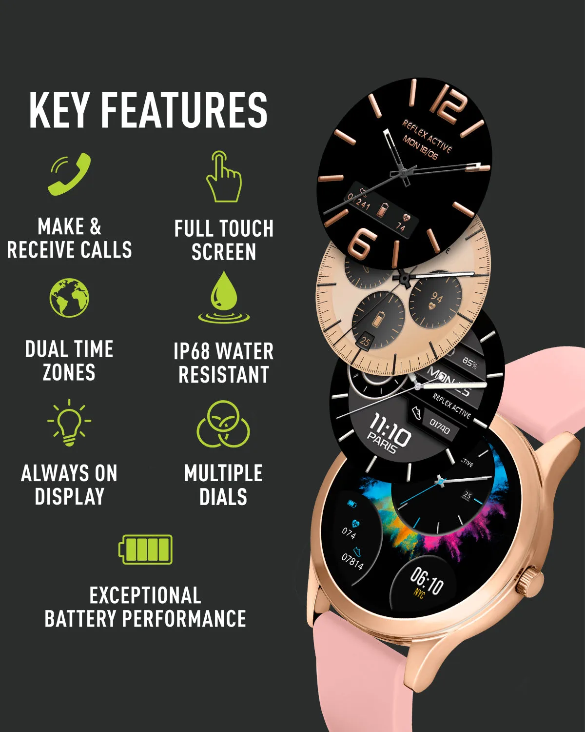 Series 31 Pink Silicone Amoled Smart Watch