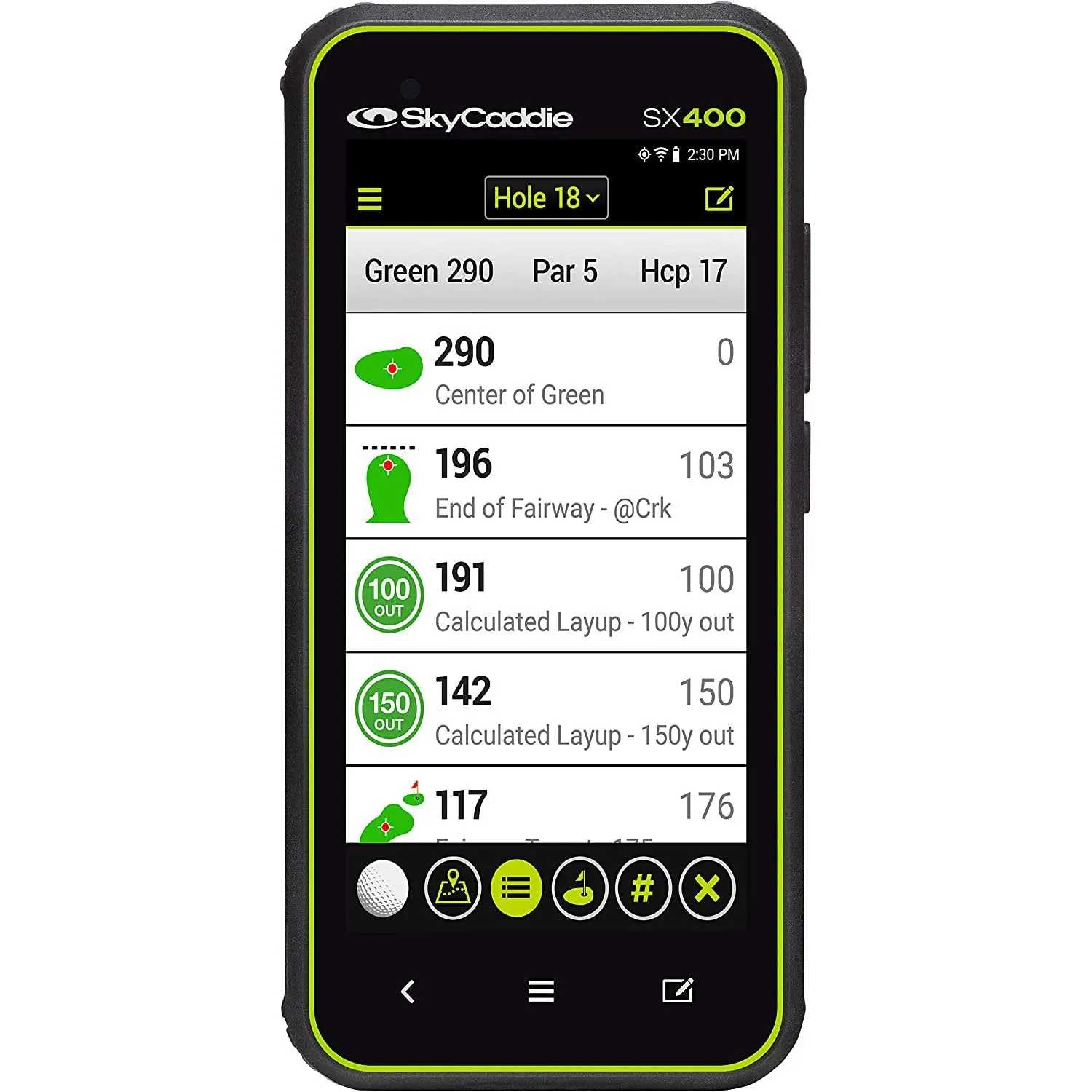 SkyCaddie SX400 Handheld Golf GPS with 4" Touch Display - Black
