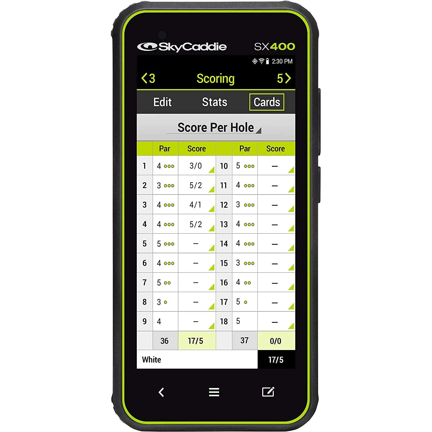 SkyCaddie SX400 Handheld Golf GPS with 4" Touch Display - Black