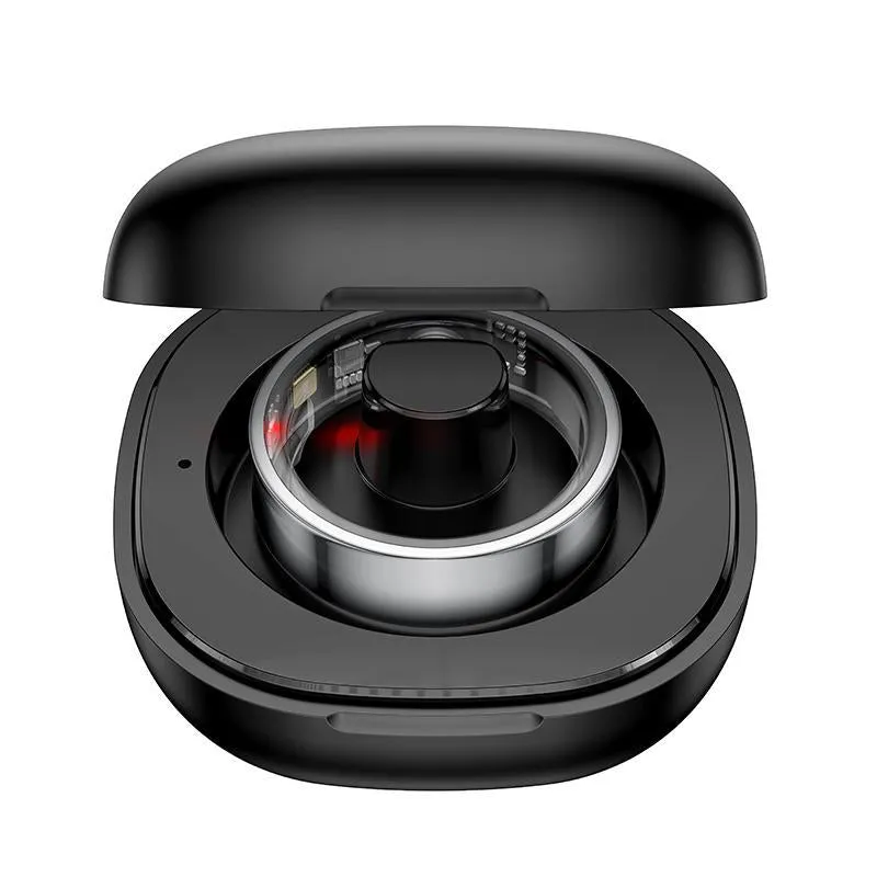 Smart Health Ring Temp Heart Rate Bp Reminder Black