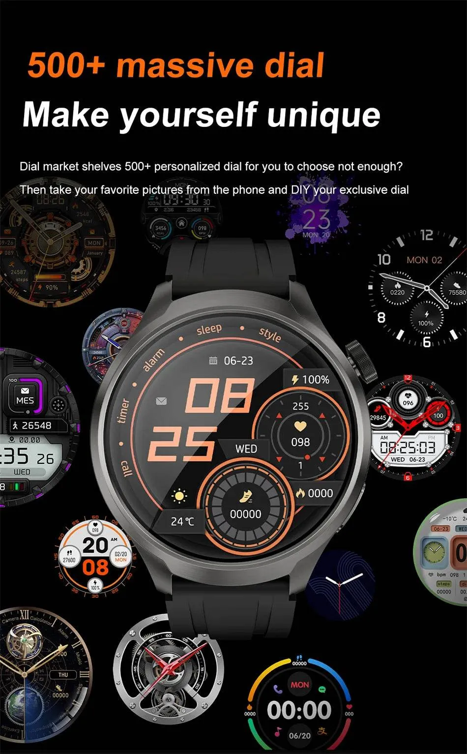 Smart Watch For HUAWEI Outdoor Sports  Men AMOLED Screen NFC GPS Compass Heart rate Waterproof Bluetooth Call SmartWatch