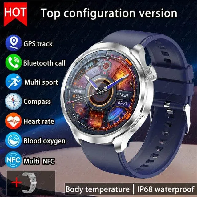 Smart Watch For HUAWEI Outdoor Sports  Men AMOLED Screen NFC GPS Compass Heart rate Waterproof Bluetooth Call SmartWatch