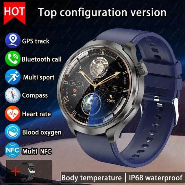 Smart Watch For HUAWEI Outdoor Sports  Men AMOLED Screen NFC GPS Compass Heart rate Waterproof Bluetooth Call SmartWatch