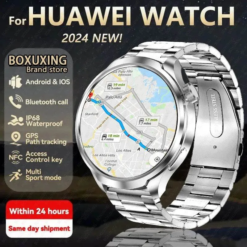 Smart Watch For HUAWEI Outdoor Sports  Men AMOLED Screen NFC GPS Compass Heart rate Waterproof Bluetooth Call SmartWatch