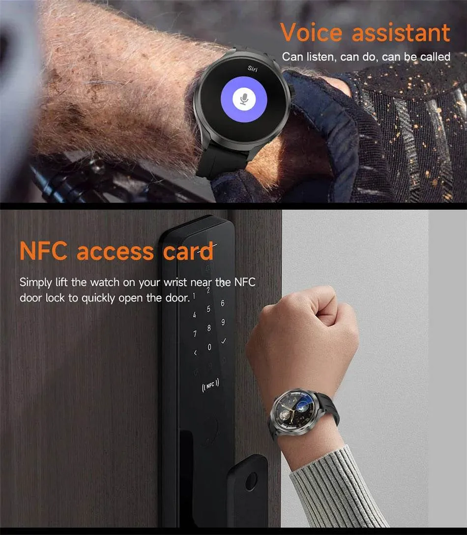 Smart Watch For HUAWEI Outdoor Sports  Men AMOLED Screen NFC GPS Compass Heart rate Waterproof Bluetooth Call SmartWatch