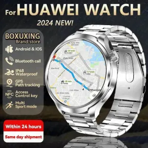 Smart Watch For HUAWEI Outdoor Sports  Men AMOLED Screen NFC GPS Compass Heart rate Waterproof Bluetooth Call SmartWatch