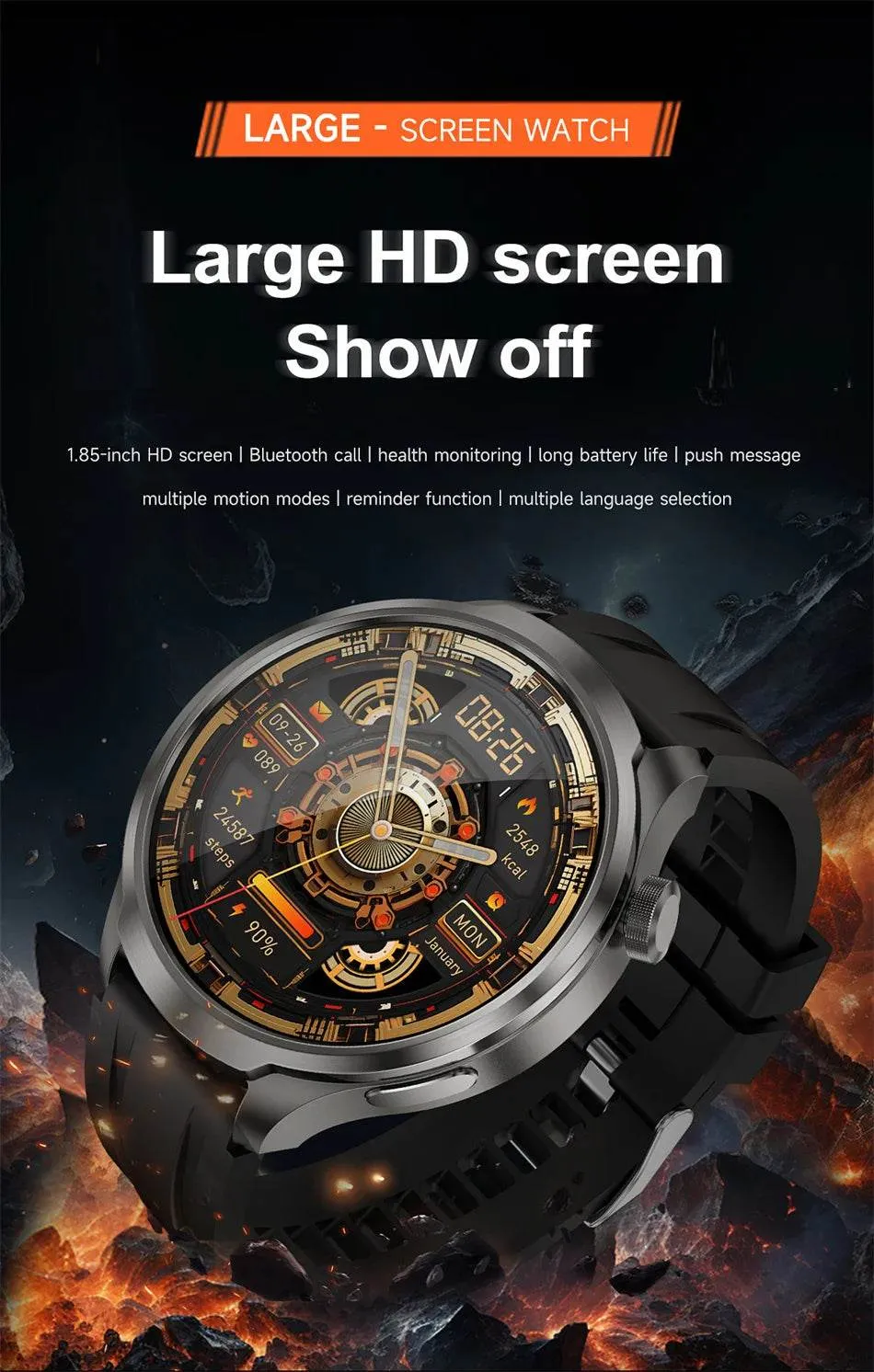 Smart Watch For HUAWEI Outdoor Sports  Men AMOLED Screen NFC GPS Compass Heart rate Waterproof Bluetooth Call SmartWatch