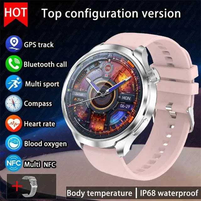 Smart Watch For HUAWEI Outdoor Sports  Men AMOLED Screen NFC GPS Compass Heart rate Waterproof Bluetooth Call SmartWatch