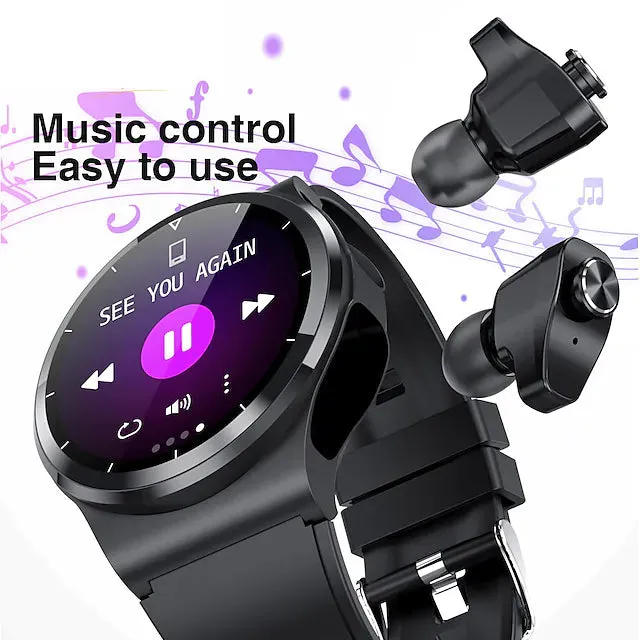 Smart Watch with Earbuds 1.28 inch Waterproof Bluetooth Fitness Watch